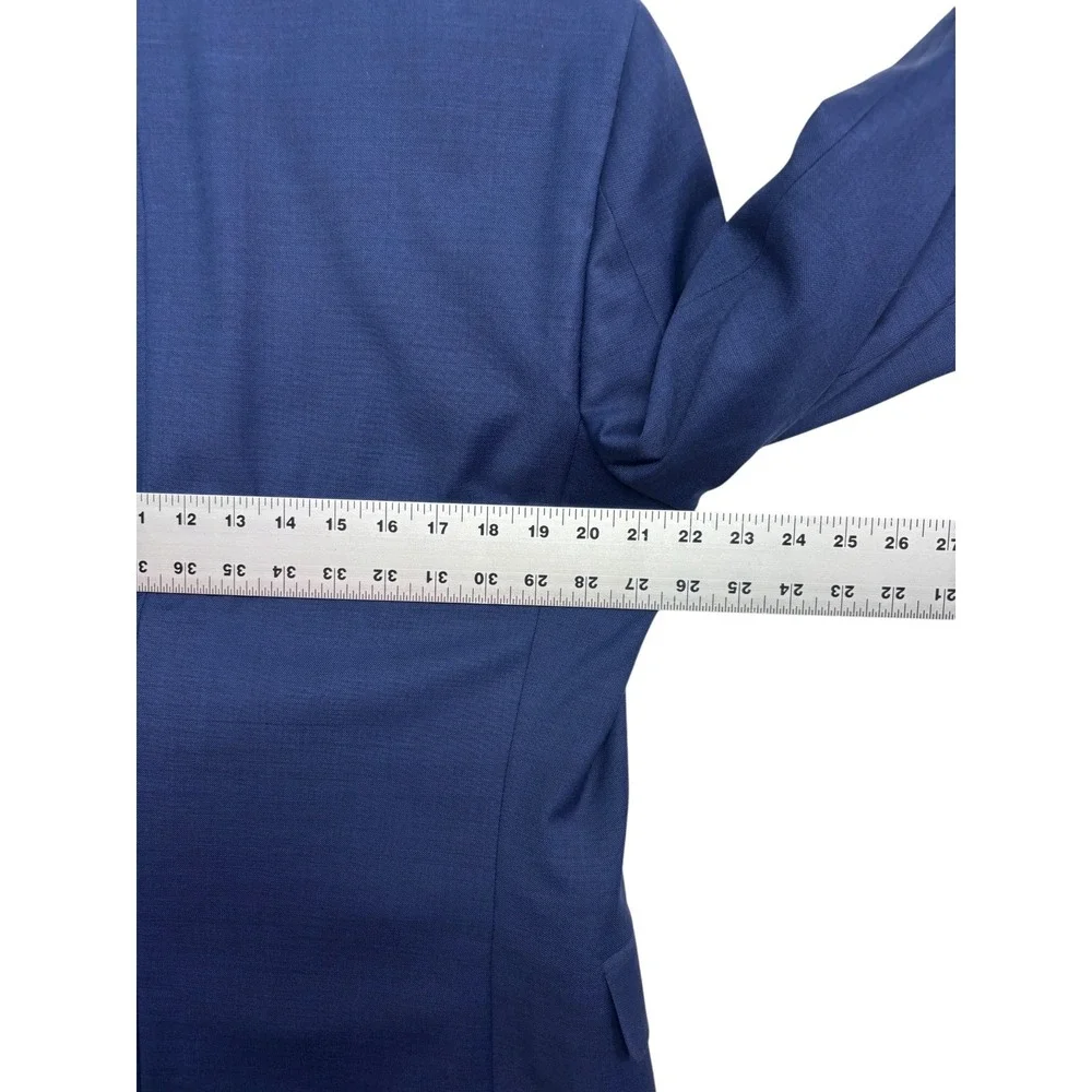 Tommy Hilfiger 42S 40x29 Navy Blue 2pc Pant Suit Stretch Wool Flat Front Mens